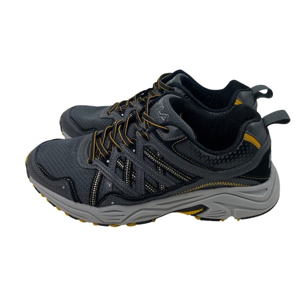 Fila Mens Size 8 HEADWAY 7  Trail Running Sneakers Shoes 1SH40200055 Pewter Gold